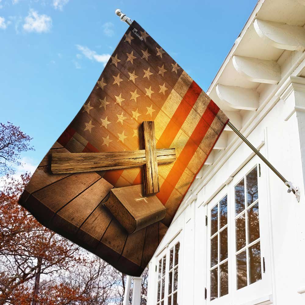 Christian Cross America Flag