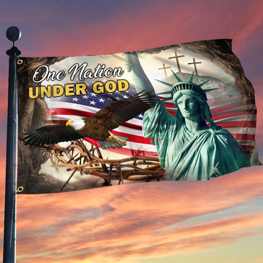 Christian Cross Grommet Flag One Nation Under God DDH2908GF