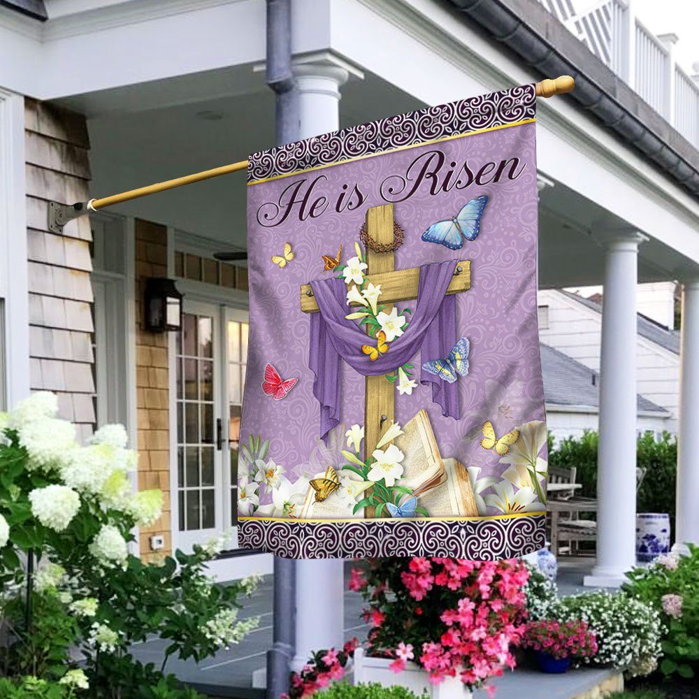Christian Cross Happy Easter Flag He Is Risen LHA2136F