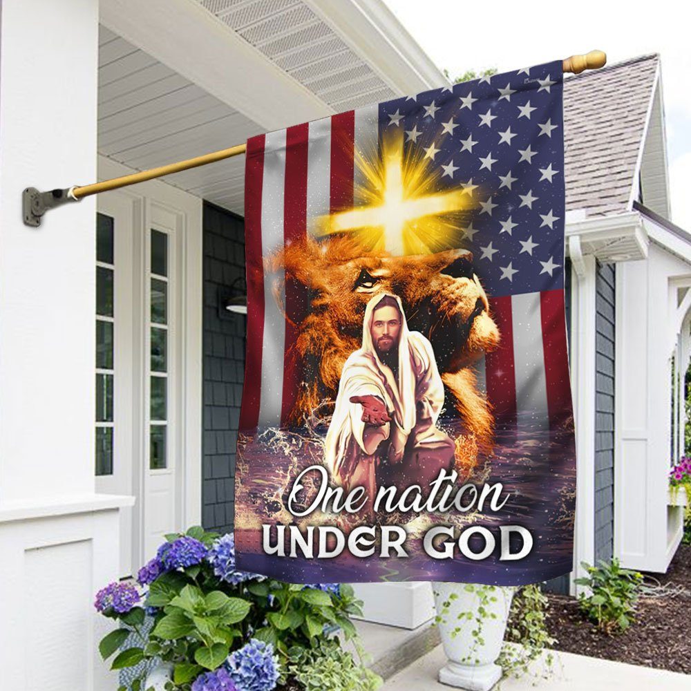 Christian Flag Jesus Christ One Nation Under God DDH2833F