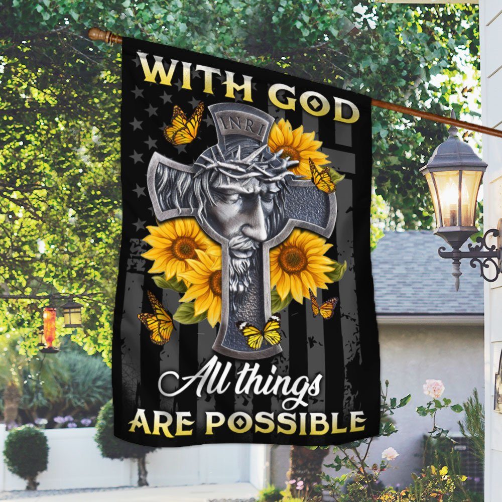 Christian Flag With God All Things Are Possible DDH2872F