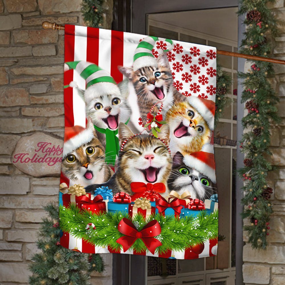 Christmas American Flag Funny Cats TTY364F