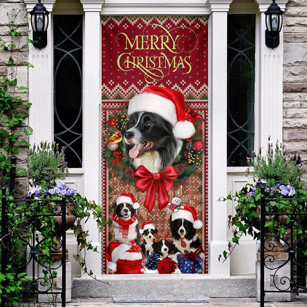 Christmas Begins With Border Collie Door Cover