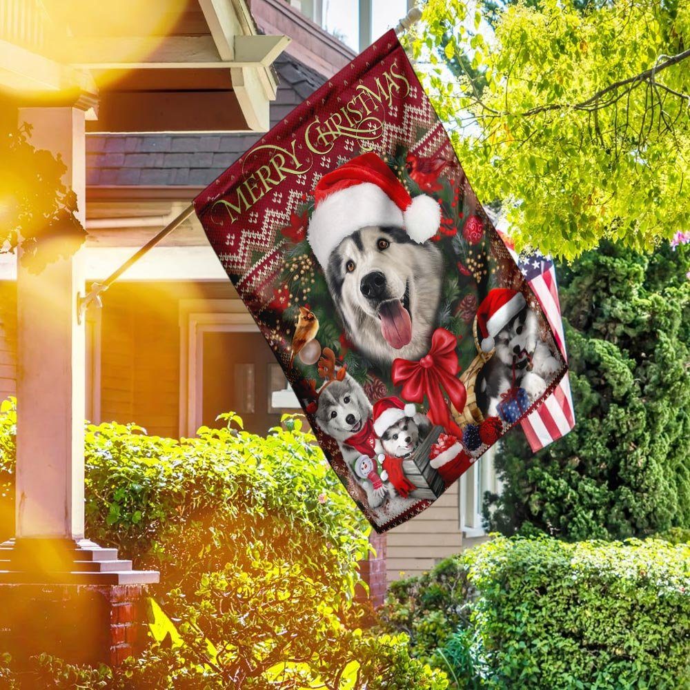 Christmas Begins With Husky Flag