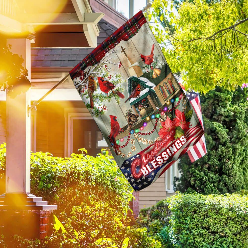 Christmas Blessings Flag