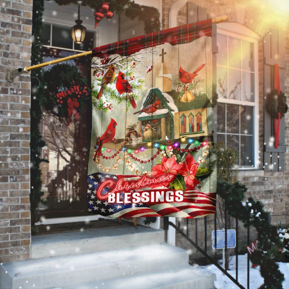 Christmas Blessings Flag