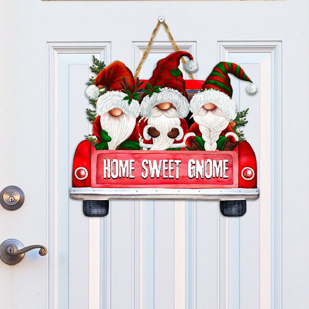 Christmas Custom Wooden Sign Home Sweet Gnome ANL270WD