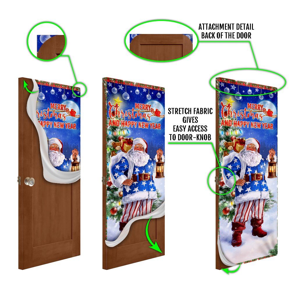 Christmas Door Cover Santa Merry Christmas And Happy New Year ANT307D