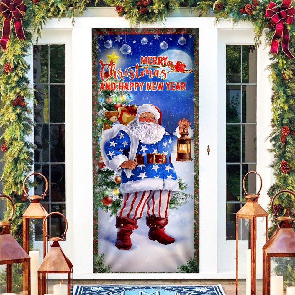 Christmas Door Cover Santa Merry Christmas And Happy New Year ANT307D