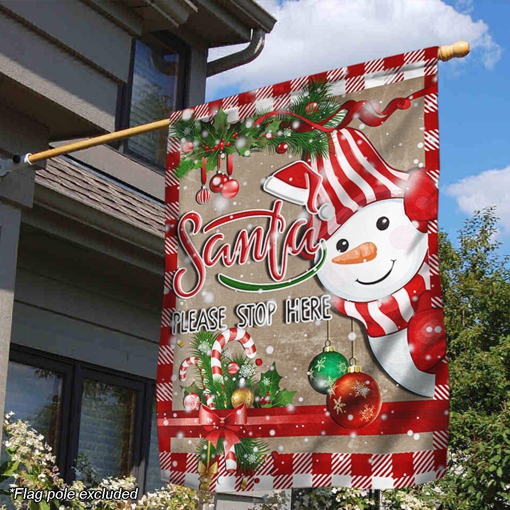 Christmas Flag Santa Please Stop Here TTY340F