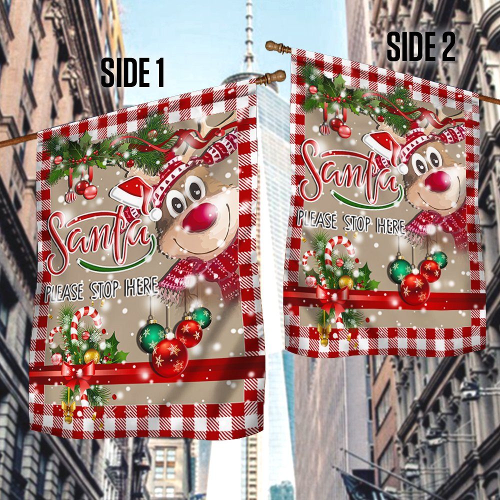 Christmas Flag Santa Please Stop Here TTY340Fv1