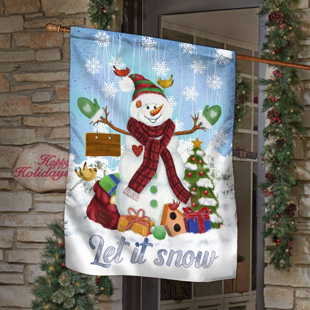 Christmas Flag Snowman Let It Snow QNK1013F