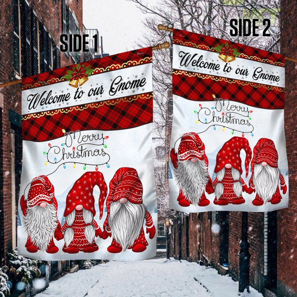Christmas Flag Welcome To Our Gnome LNT594F