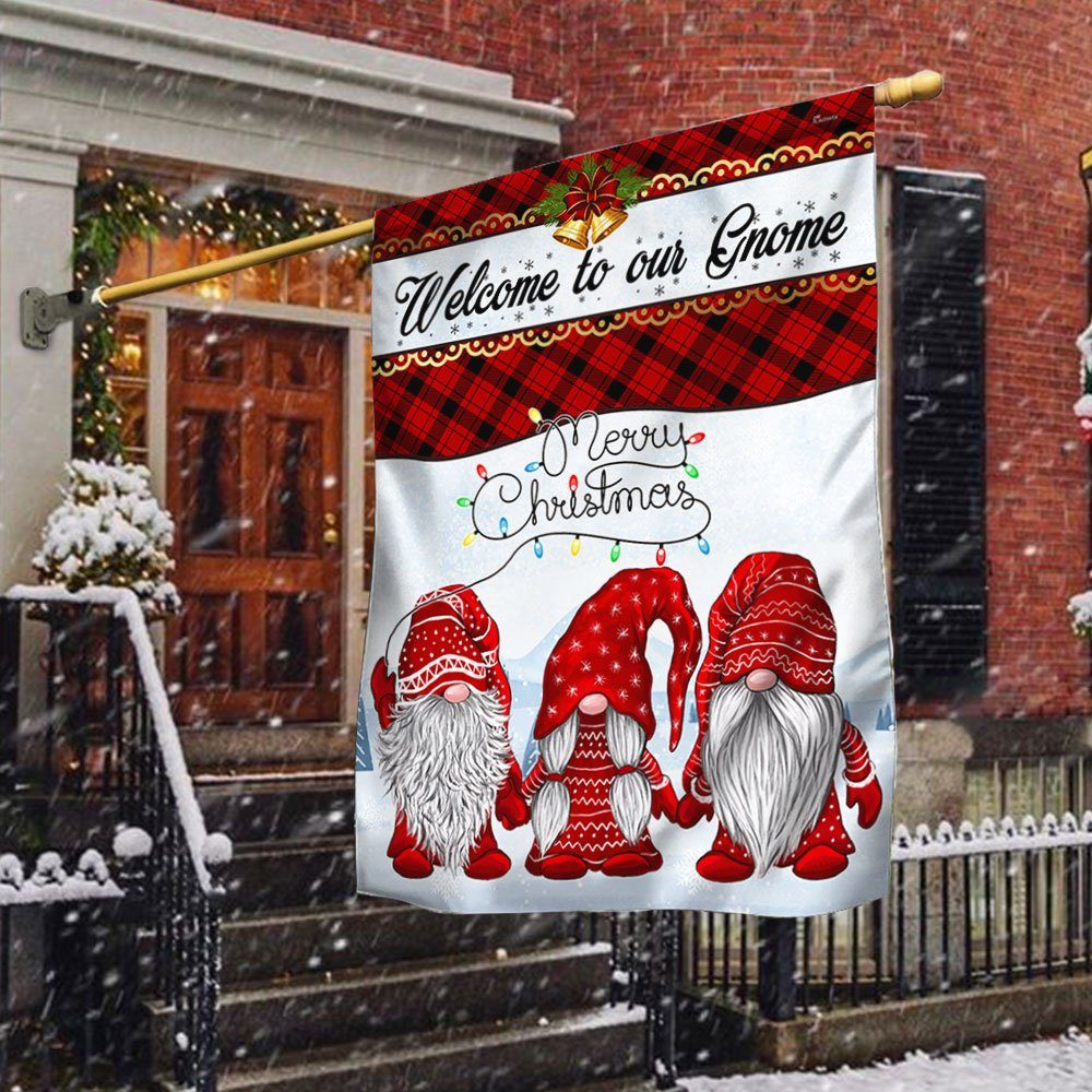 Christmas Flag Welcome To Our Gnome LNT594F