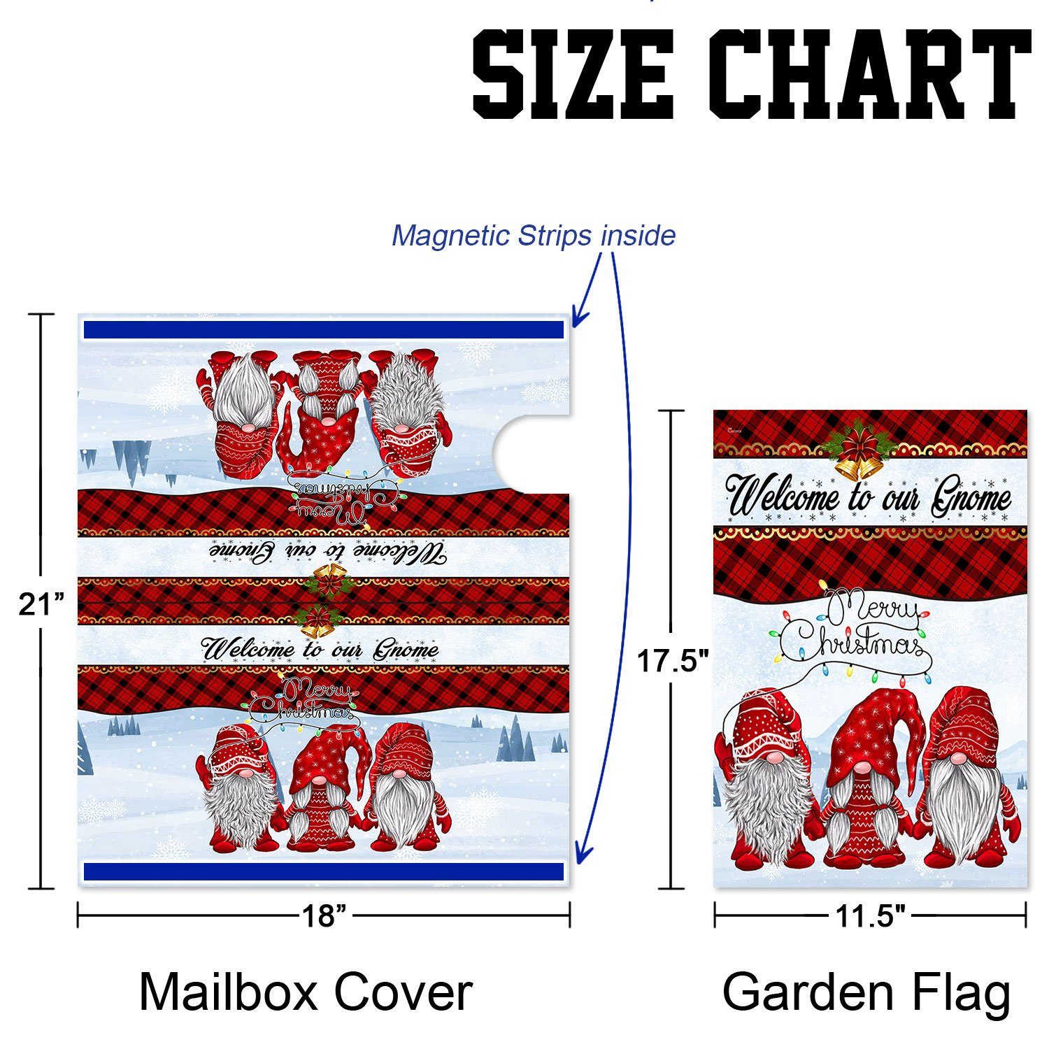 Christmas Garden Flag & Mailbox Cover Welcome To Our Gnome LNT594MF