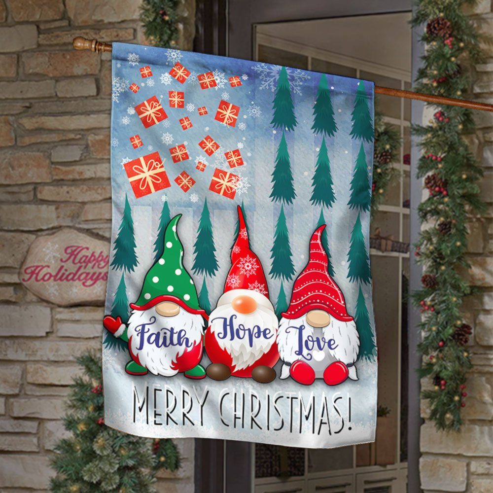 Christmas Gnome Flag Faith Hope Love ANL252F