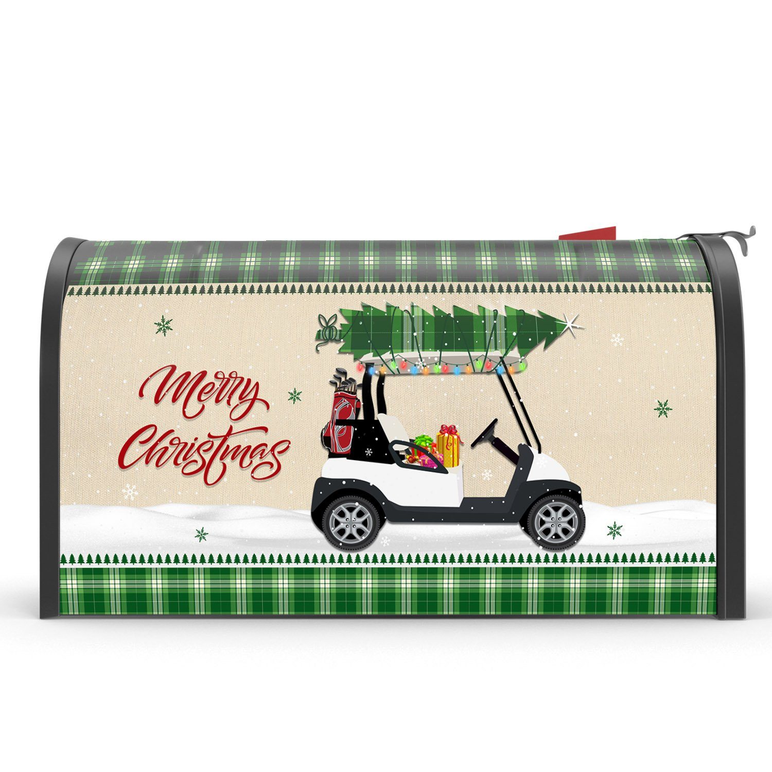 Christmas Golf Cart Garden Flag & Mailbox Cover HohoHole LNT64M1F
