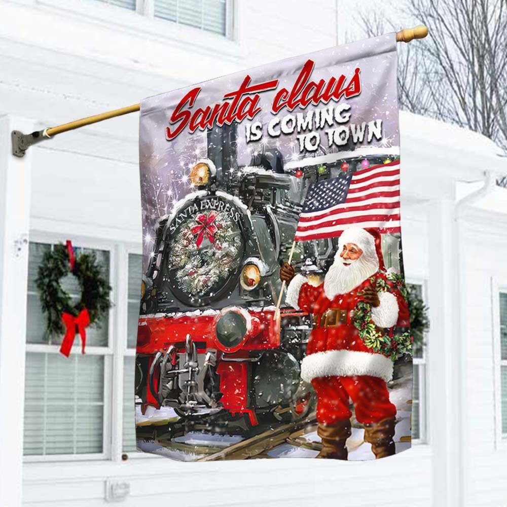 Christmas Is Coming Santa Claus Flag THH3466F