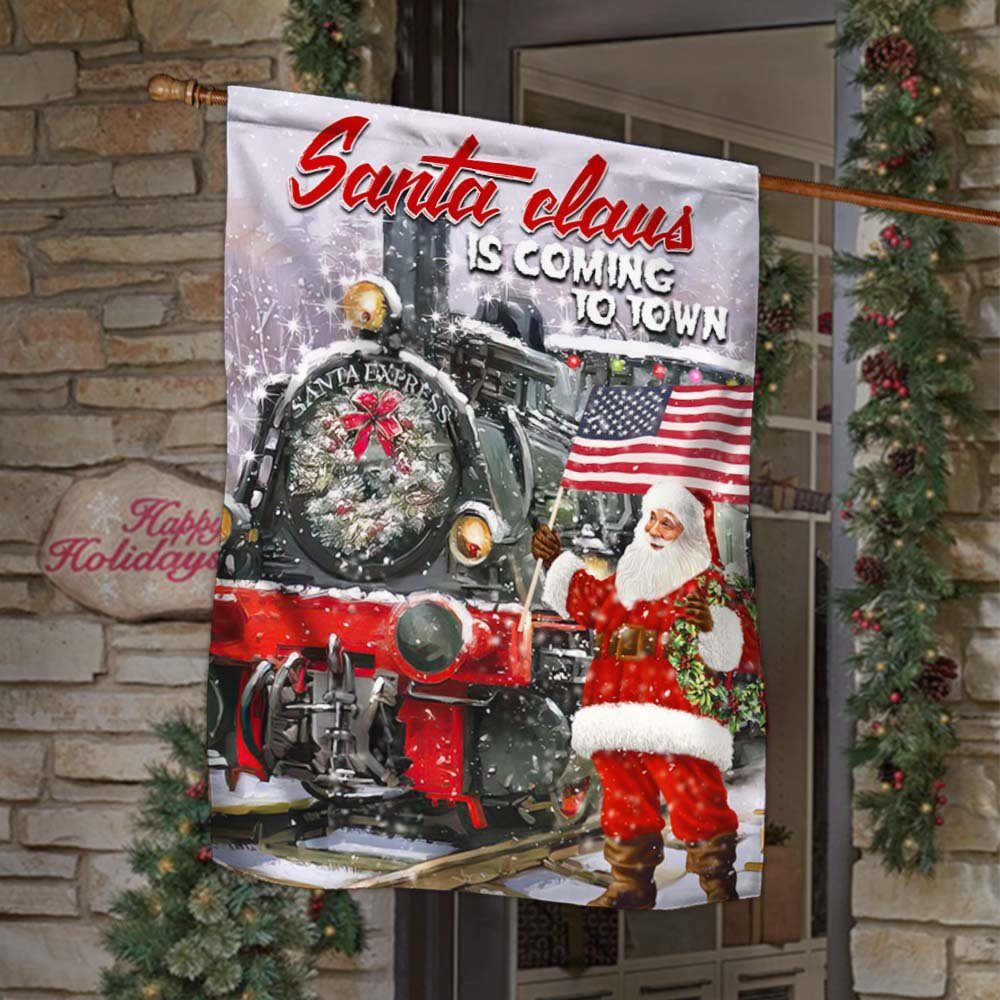 Christmas Is Coming Santa Claus Flag THH3466F