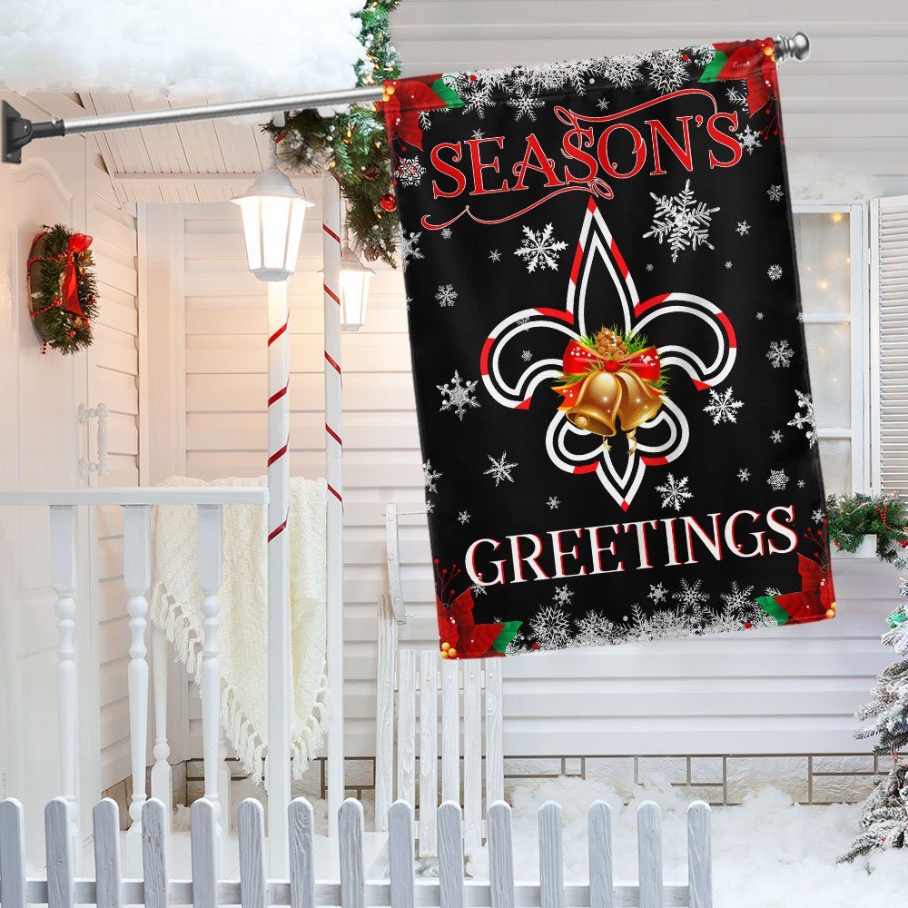 Christmas Louisiana Santa Fleur de lis Flag Season's Greetings LNT769F