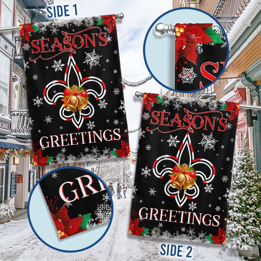 Christmas Louisiana Santa Fleur de lis Flag Season’s Greetings LNT769F
