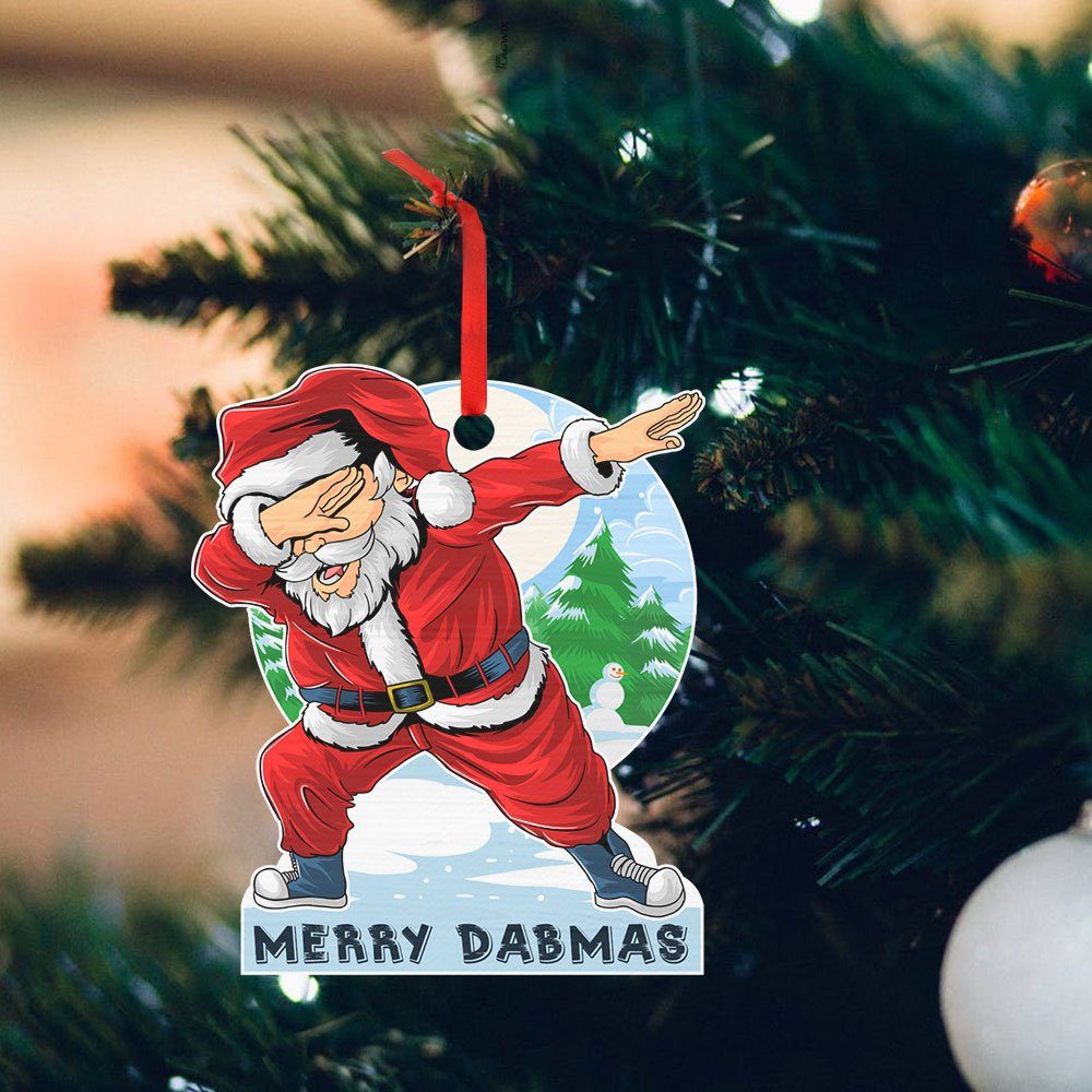 Christmas Santa Custom Shaped Ornament Merry Dabmas LNT612O