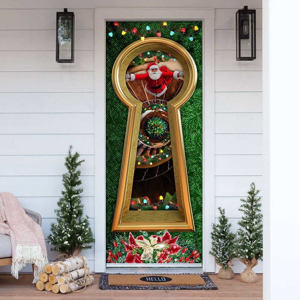 Christmas Santa Door Cover Circular Stairs NNT141D