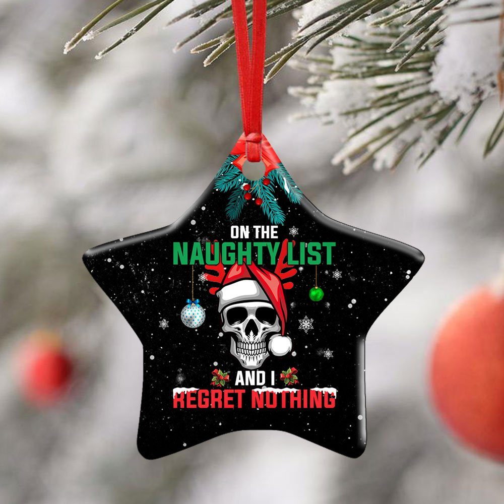Christmas Skull Ceramic Ornament