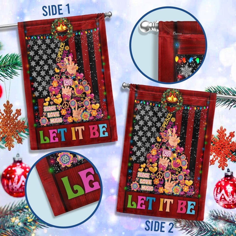 Christmas Tree Hippie Let it Be Flag MLN728F