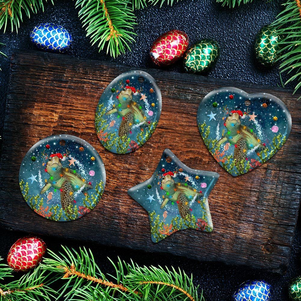 Christmas Turtle Ceramic Ornament Christmas Turtle Ceramic Ornament