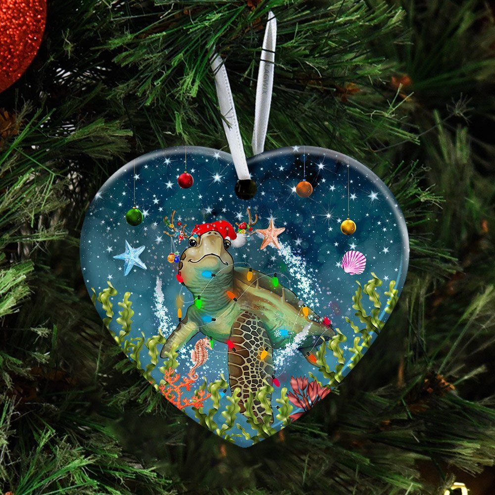 Christmas Turtle Ceramic Ornament Christmas Turtle Ceramic Ornament