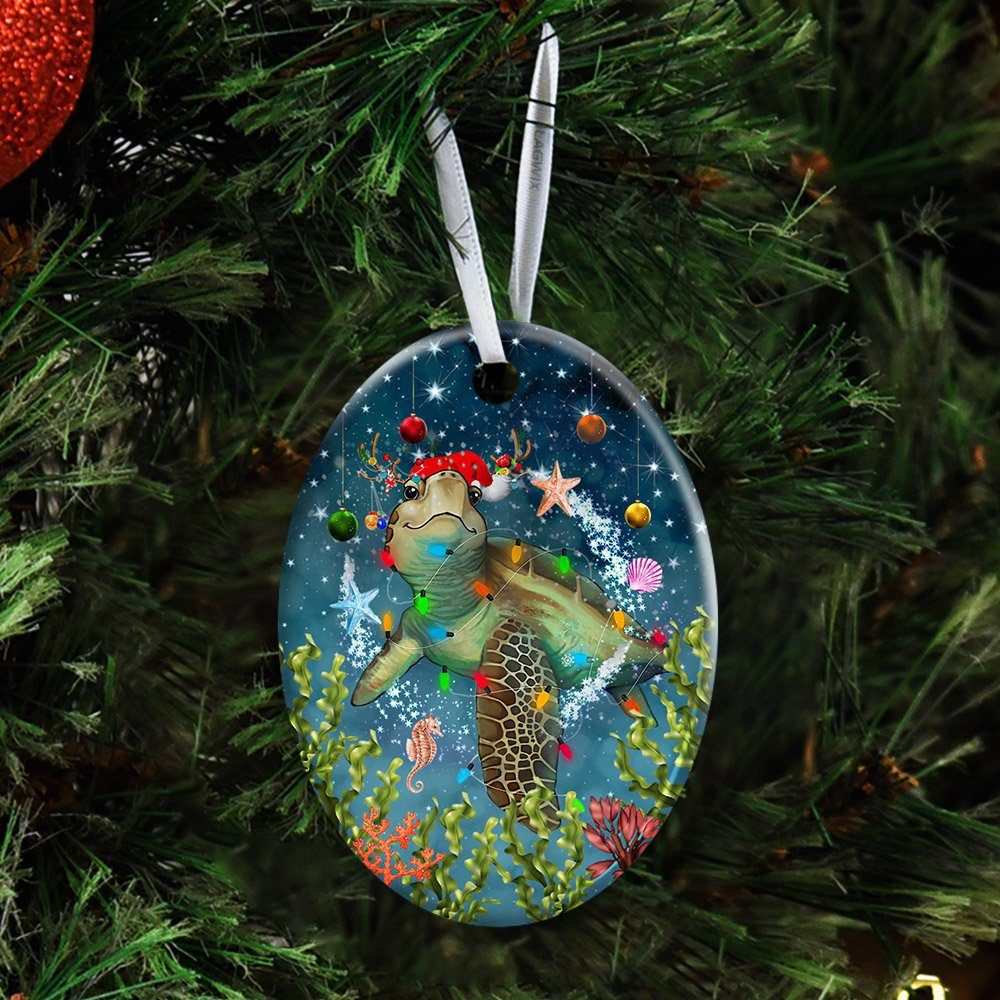 Christmas Turtle Ceramic Ornament Christmas Turtle Ceramic Ornament
