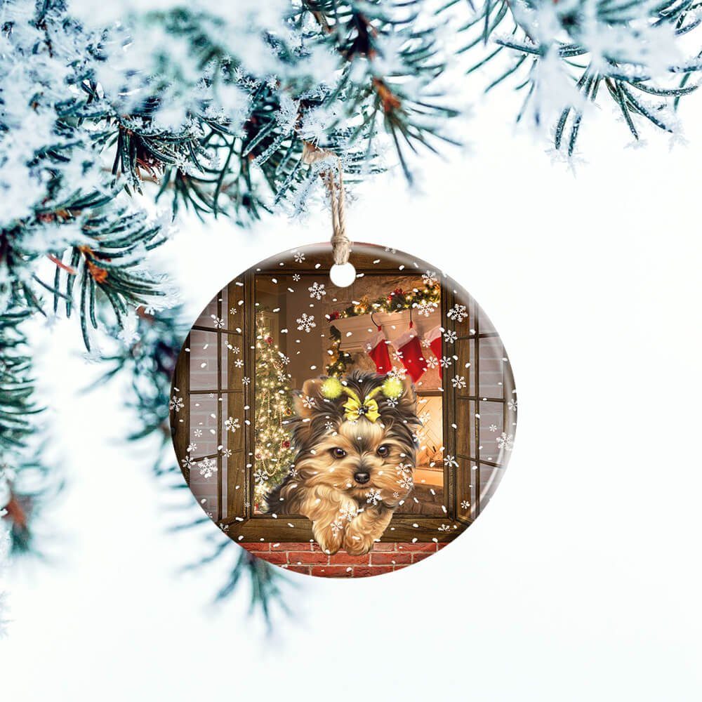 Christmas Yorkshire Terrier Ceramic Ornament TTV335O