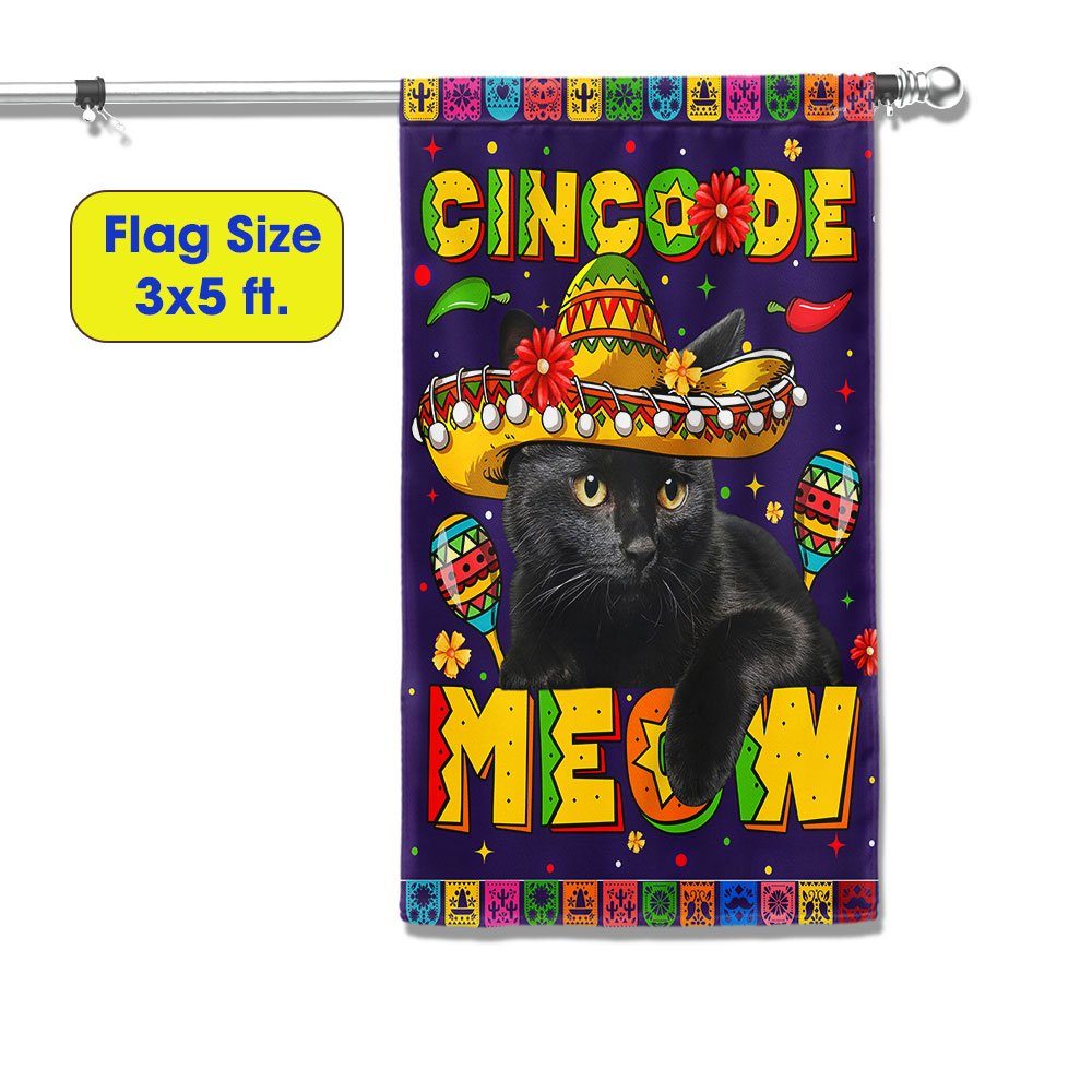 Cinco De Mayo Mexican Flag Black Cat Cinco De Meow Mexico TQN1114F