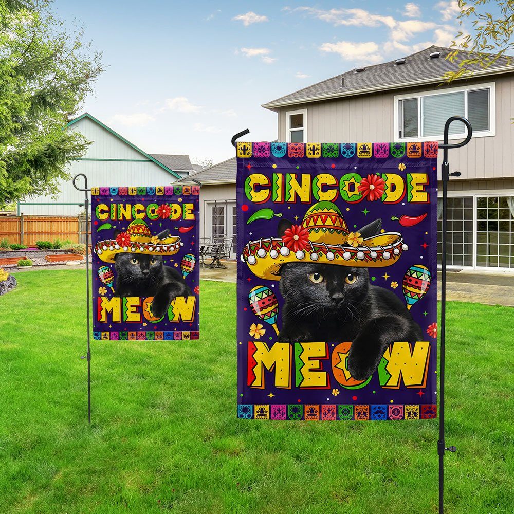Cinco De Mayo Mexican Flag Black Cat Cinco De Meow Mexico TQN1114F