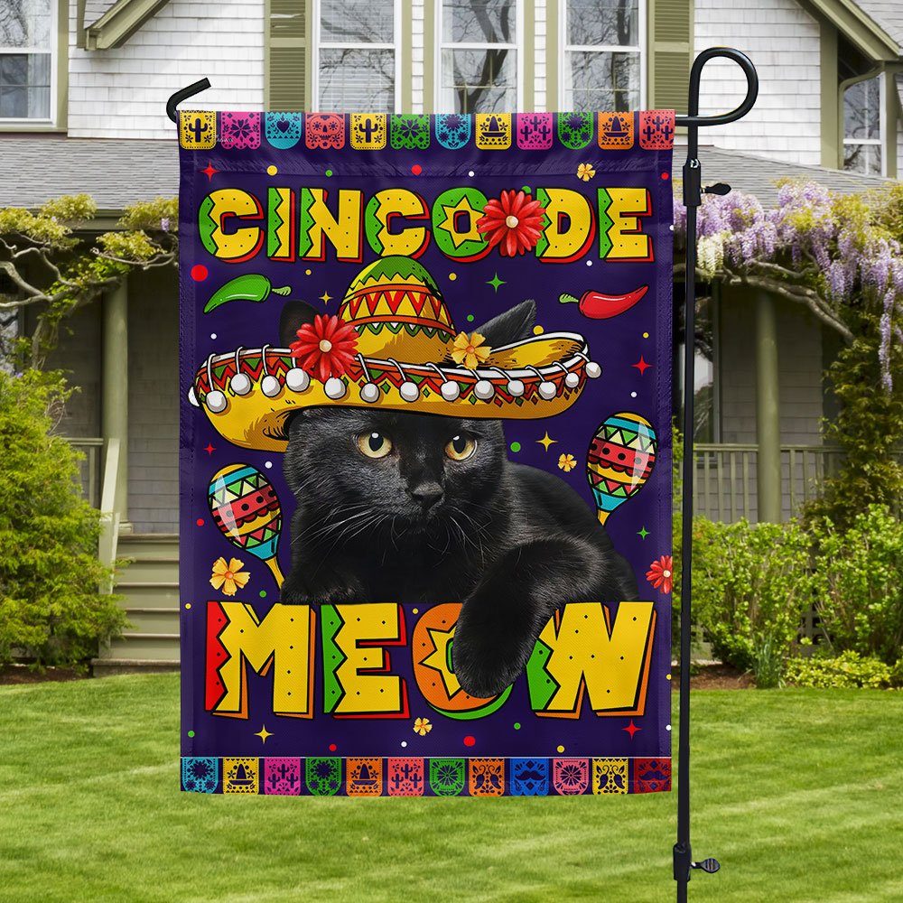 Cinco De Mayo Mexican Flag Black Cat Cinco De Meow Mexico TQN1114F