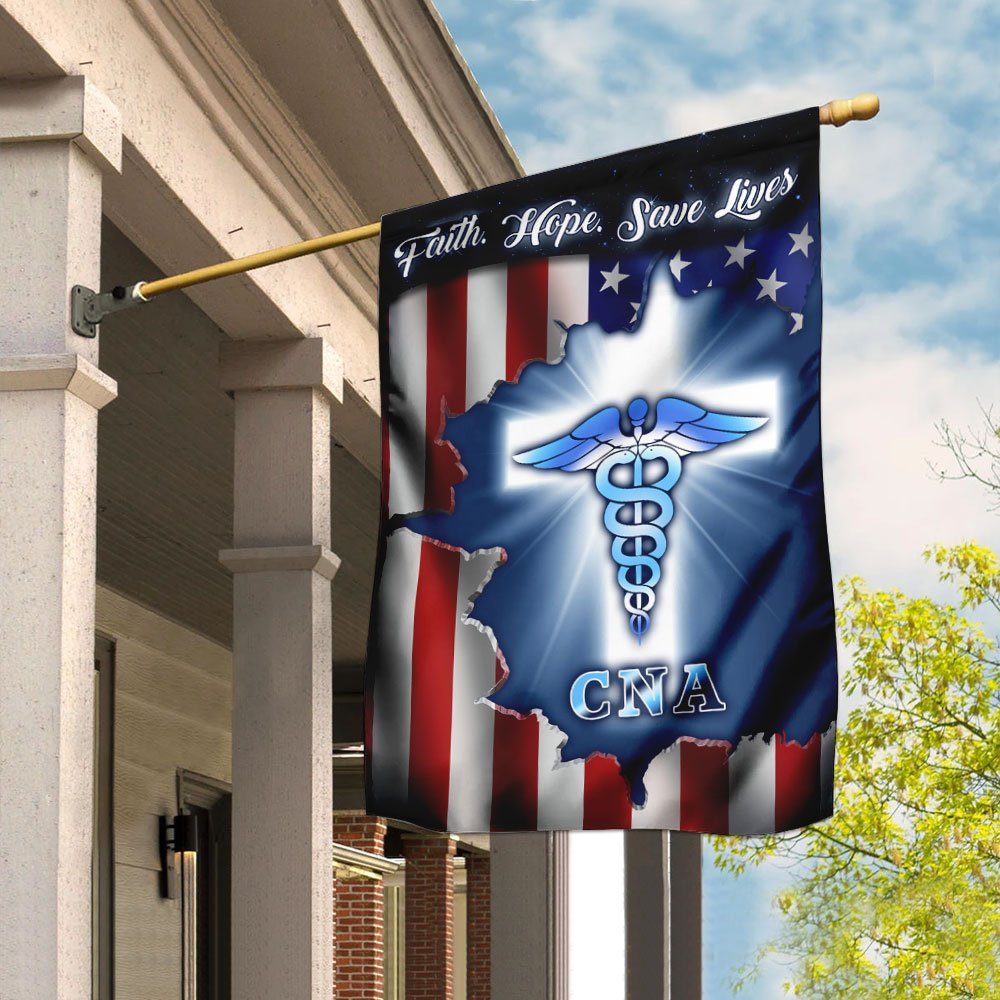 CNA Faith. Hope. Save Lives Flag