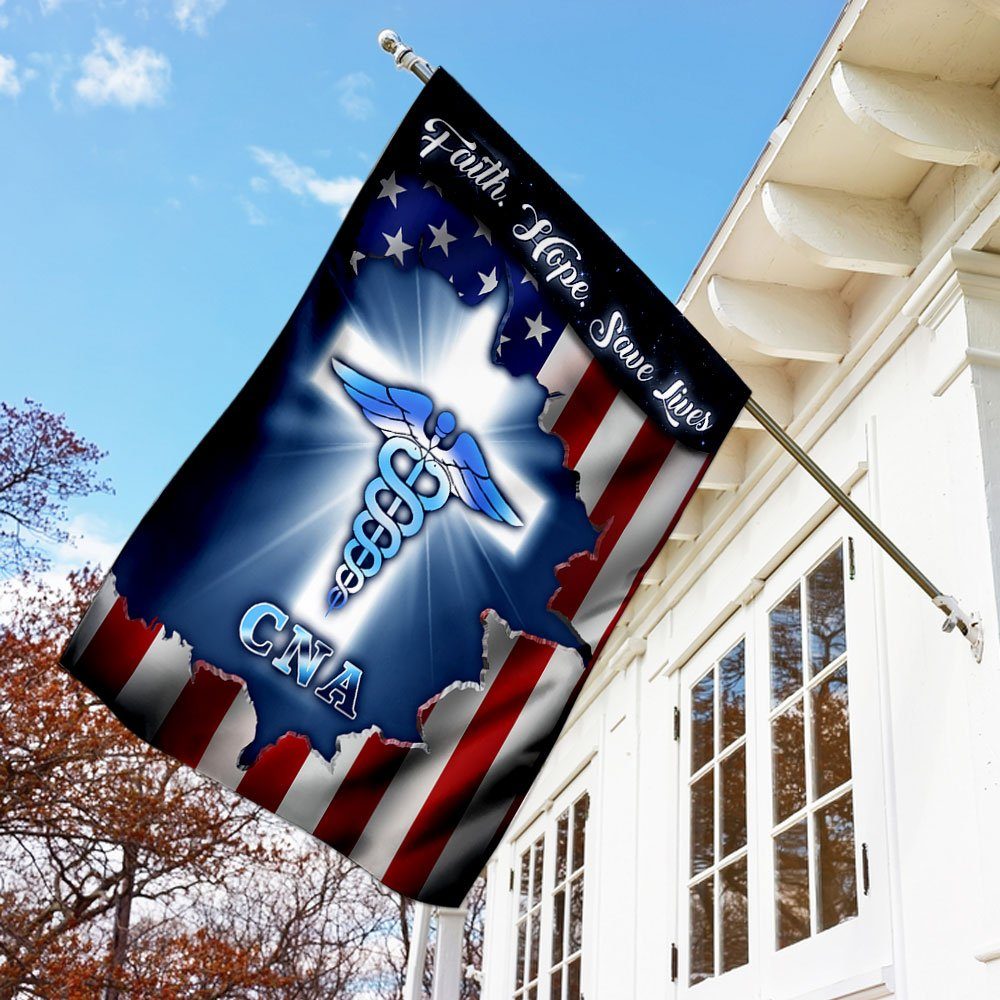 CNA Faith. Hope. Save Lives Flag