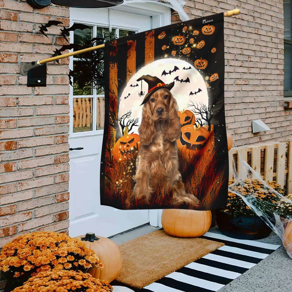 Cocker Spaniel Happy Halloween Flag