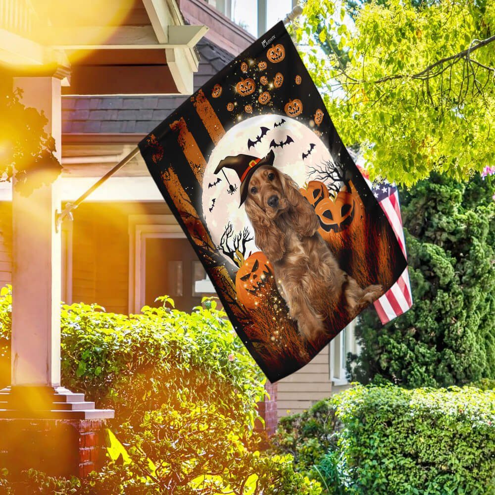 Cocker Spaniel Happy Halloween Flag