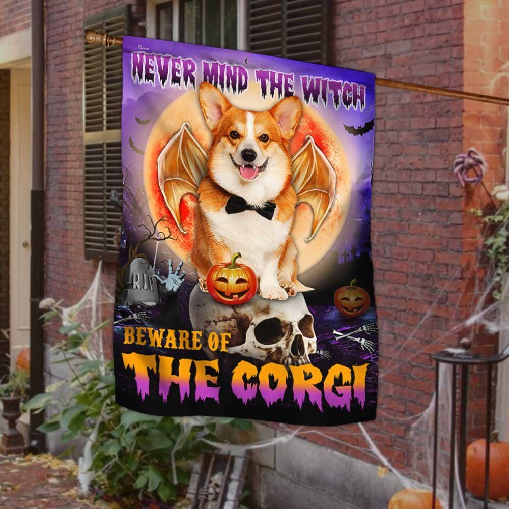 Corgi Halloween Flag Beware Of The Corgi DBD2796Fv30