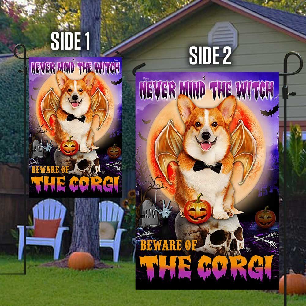 Corgi Halloween Flag Beware Of The Corgi DBD2796Fv30