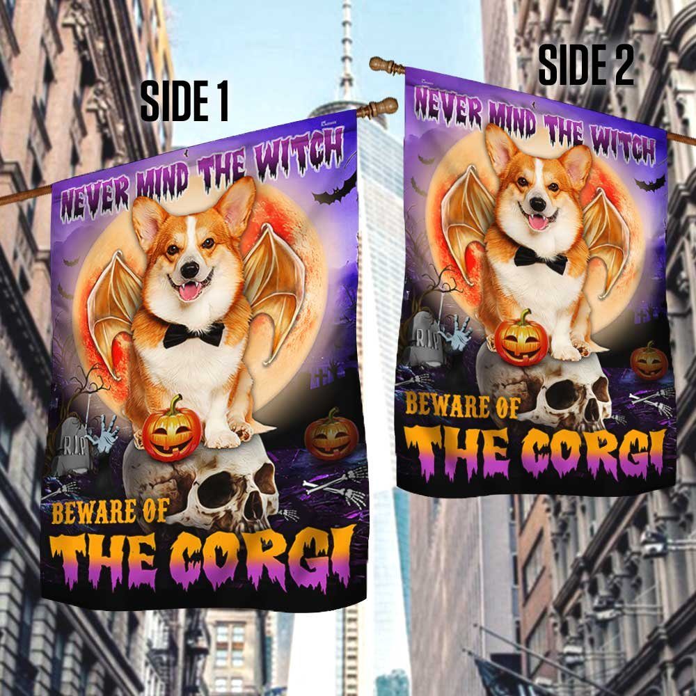 Corgi Halloween Flag Beware Of The Corgi DBD2796Fv30