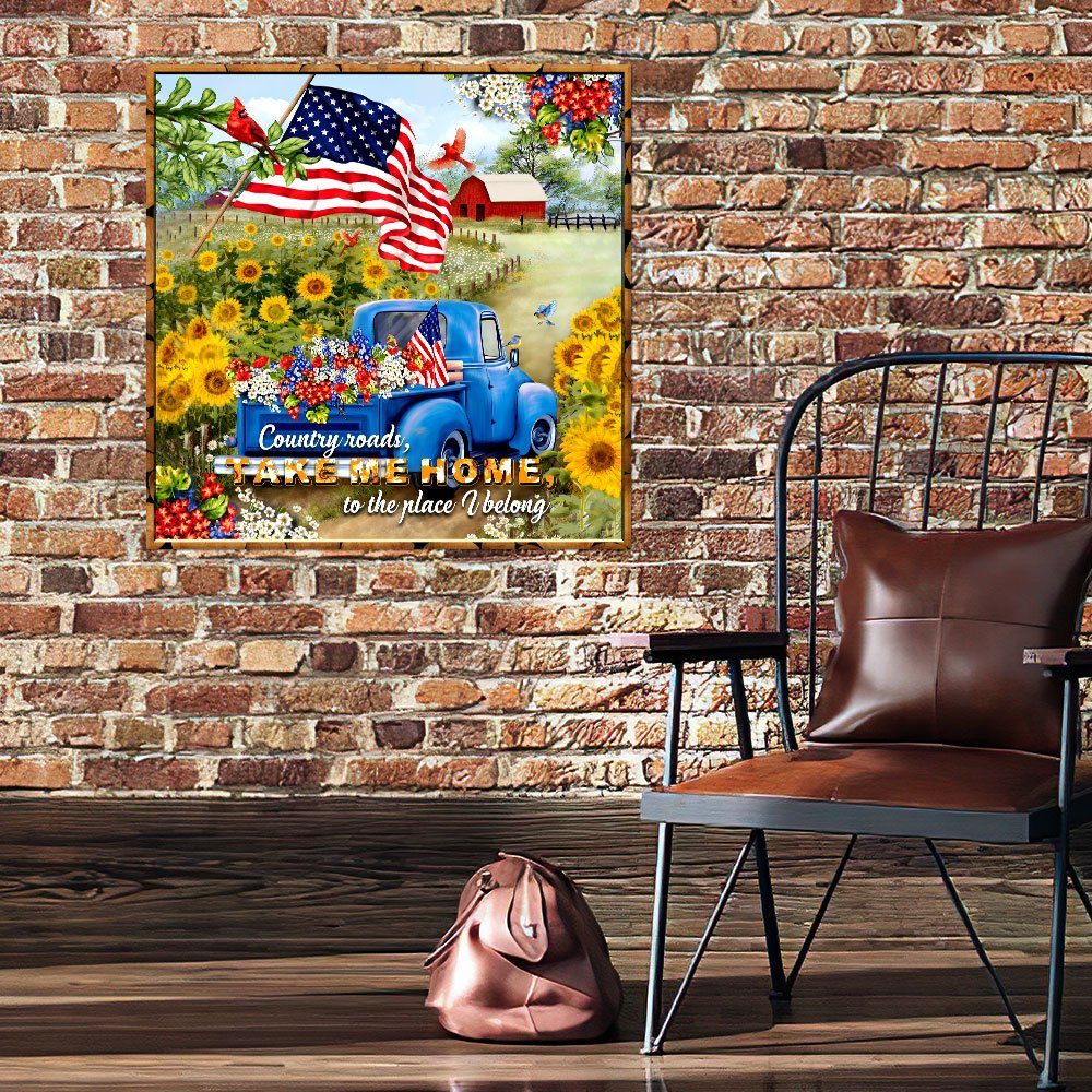 Country Roads Take Me Home Hanging Metal Sign ANL147MS