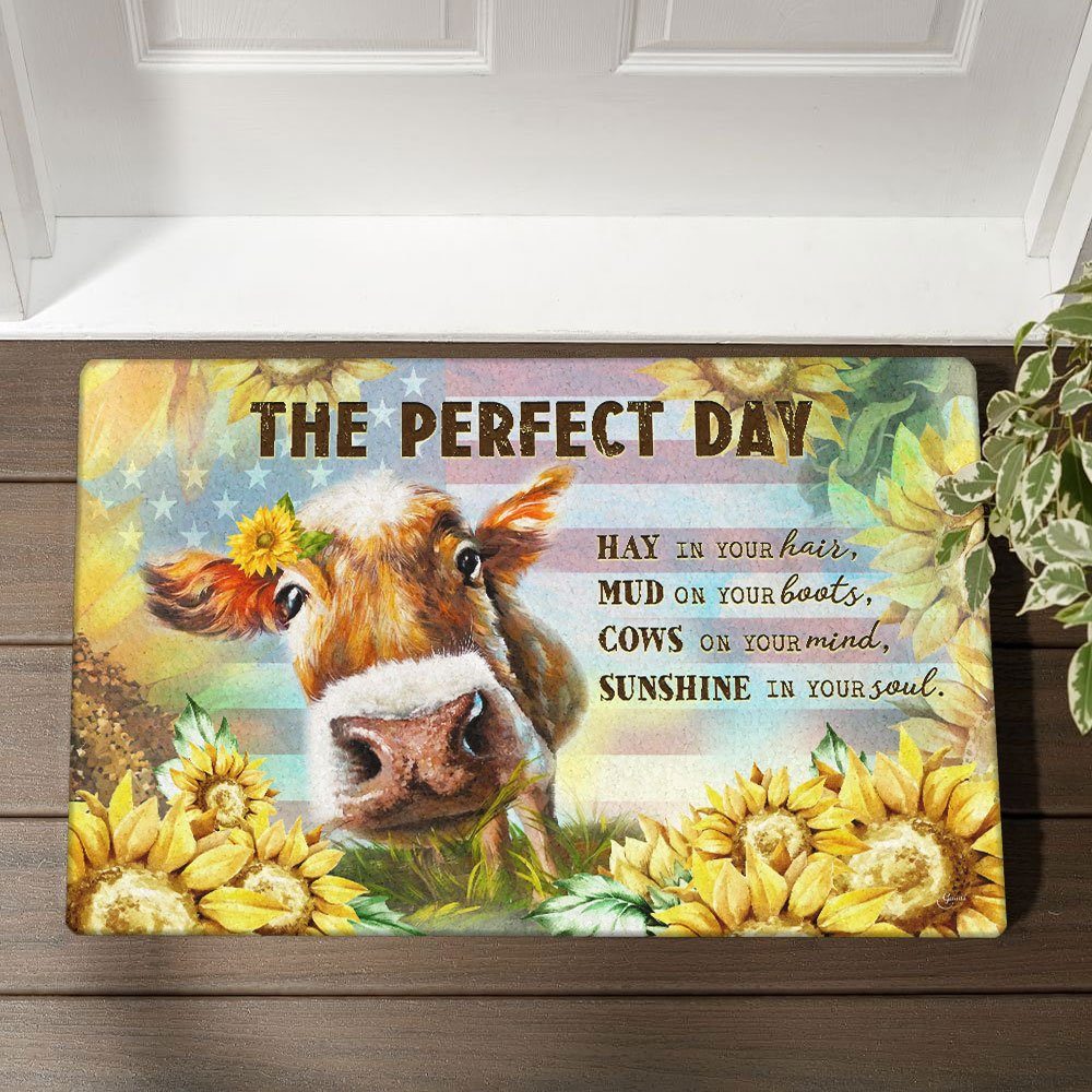 Cow Doormat Cows On Your Mind, Sunshine In Your Soul ANL21DM