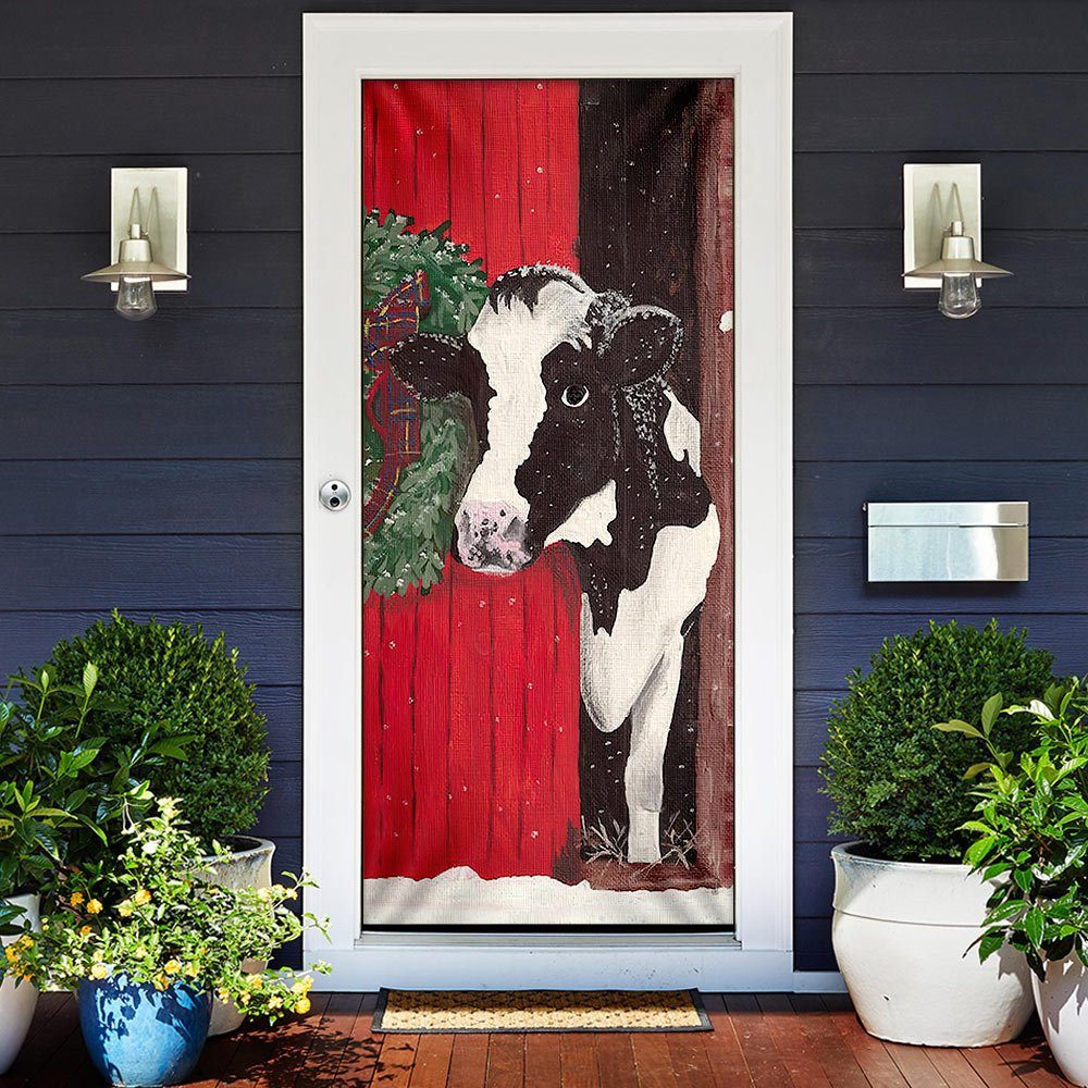 Cow Farmhouse Door Cover