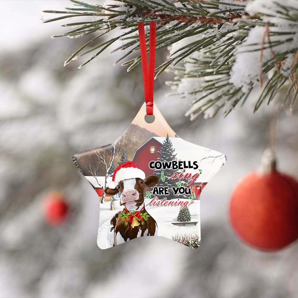 Cowbells Ring Ceramic Ornament
