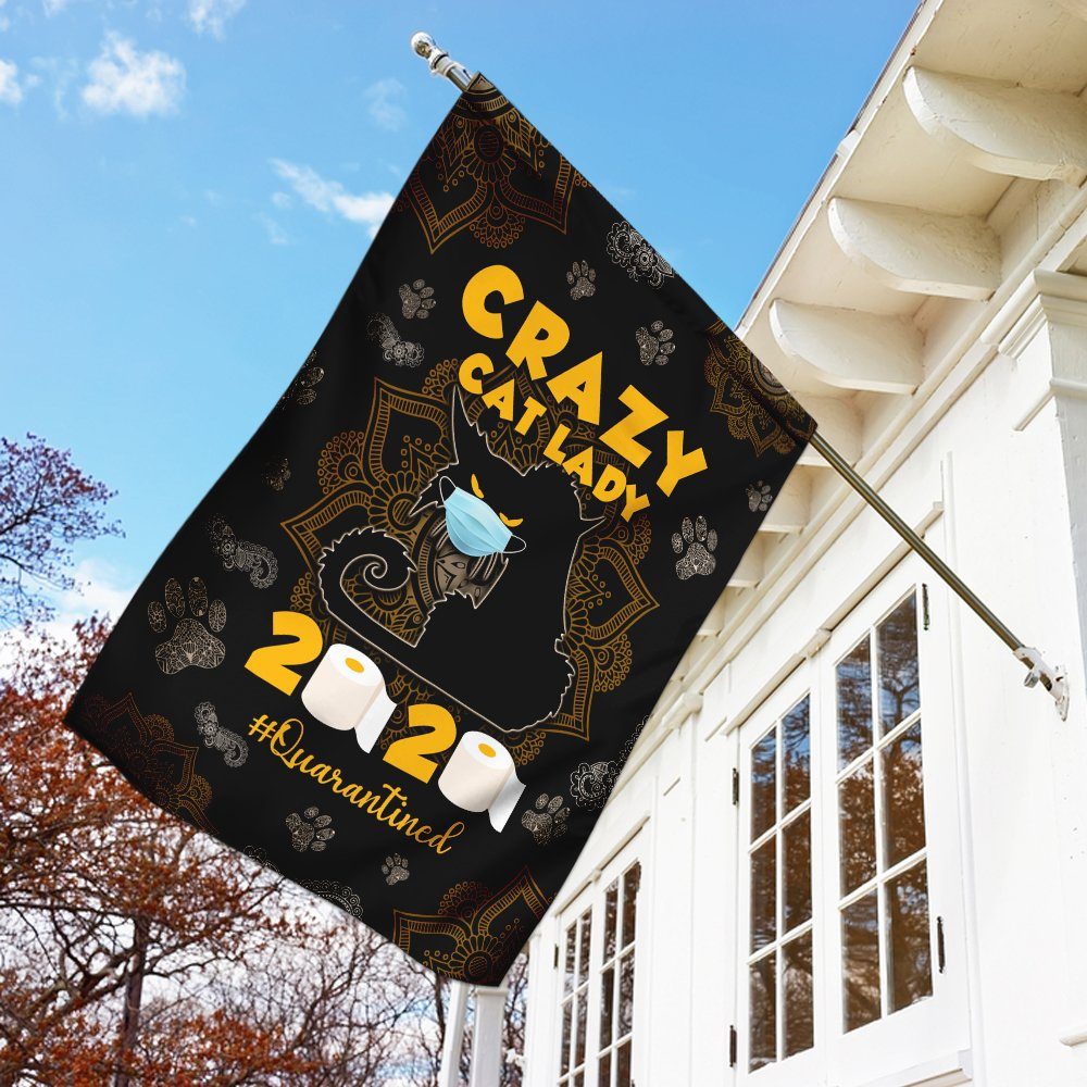 Crazy Black Cat Lady Flag