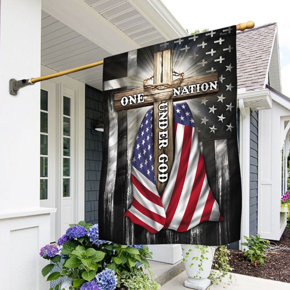 Cross US Flag One Nation Under God DDH3071F