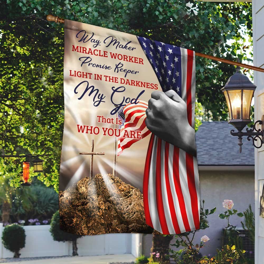Cross US Flag Way Maker  Miracle Worker DBD3109F